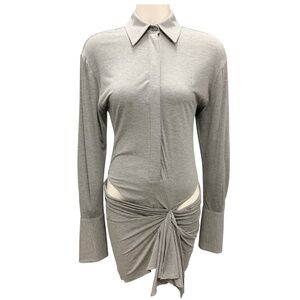 THE ATTICO GREY MINI SHIRT DRESS